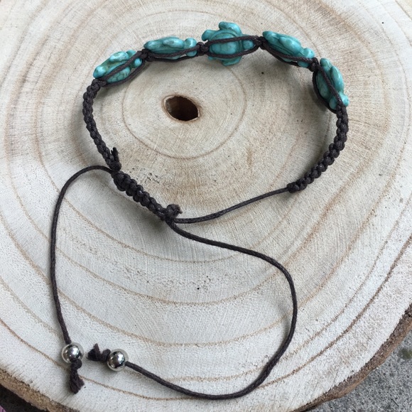 Turquoise turtle adjustable bracelet - Picture 3 of 4